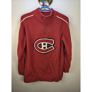Ilanco VIntage Montreal Canadiens Sweater 100% Cotton Large Red Pre-Owned